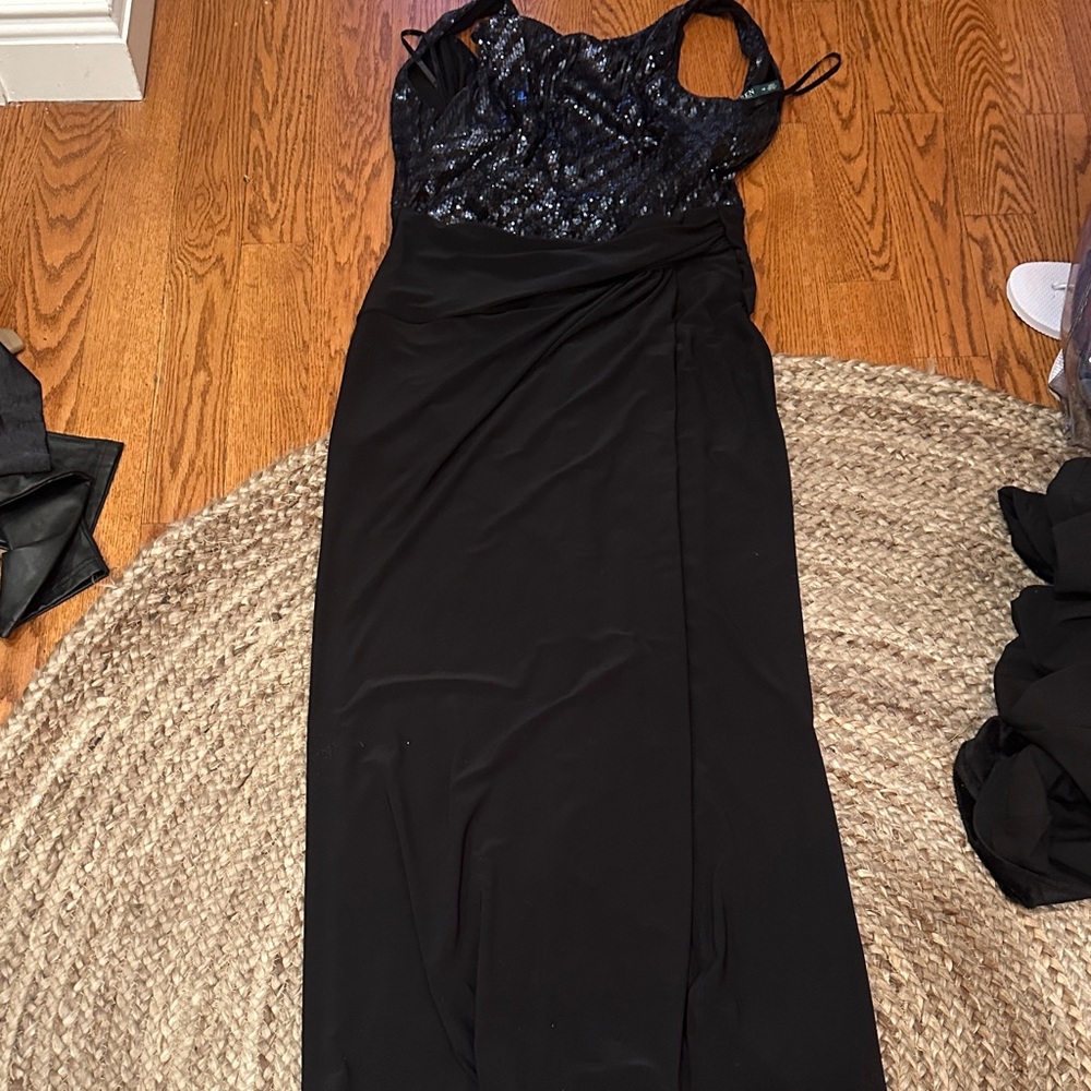 Ralph Lauren Black Sequin Gown